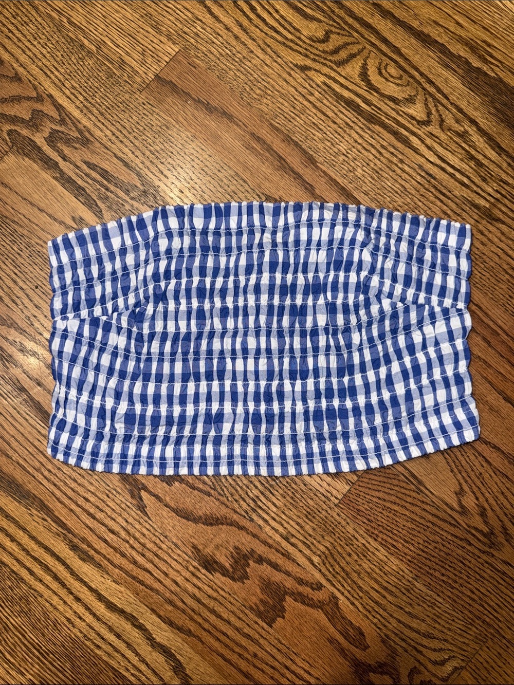 Universal Thread Women’s Blue and White Gingham Tube Top Size M